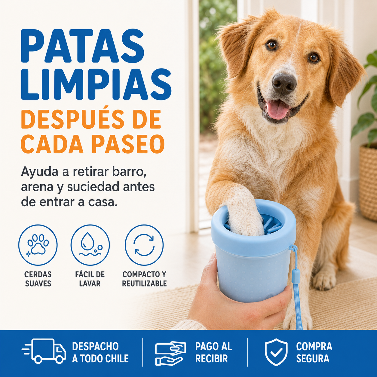 🐾 LIMPIADOR DE PATAS PORTÁTIL