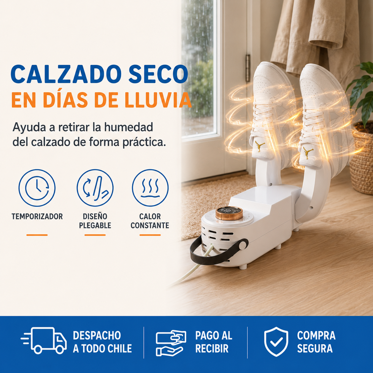 Secador de Zapatos Eléctrico Plegable