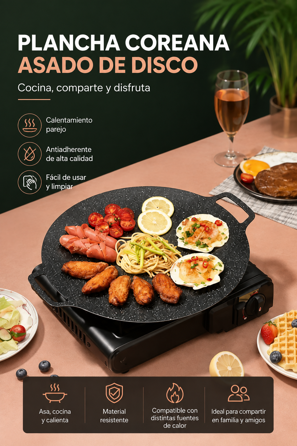 Plancha Coreana asado de disco