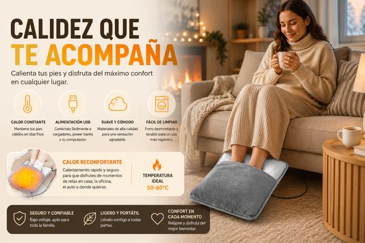 Calentador Eléctrico para Pies USB | Calor y Comodidad al Instante