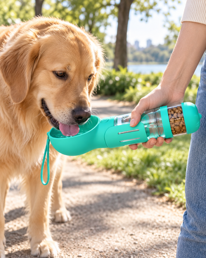 Perro bebiendo del tazón integrado