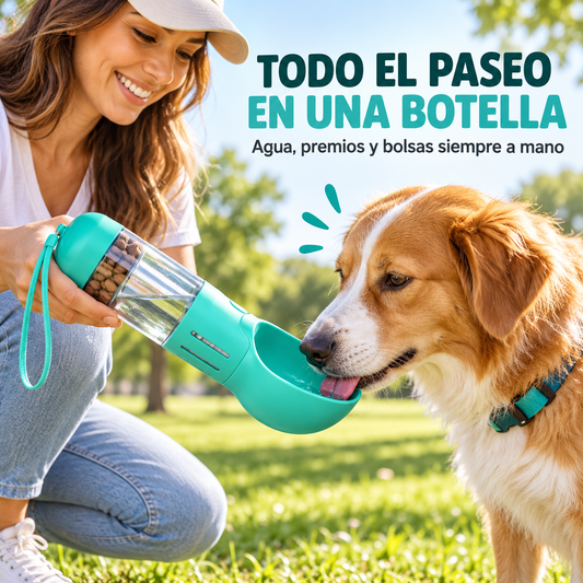 Botella 3 en 1 para mascotas