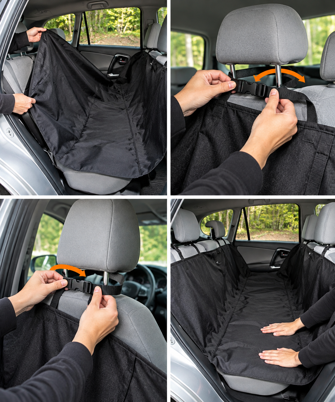 Secuencia visual de instalación del cubre asiento para