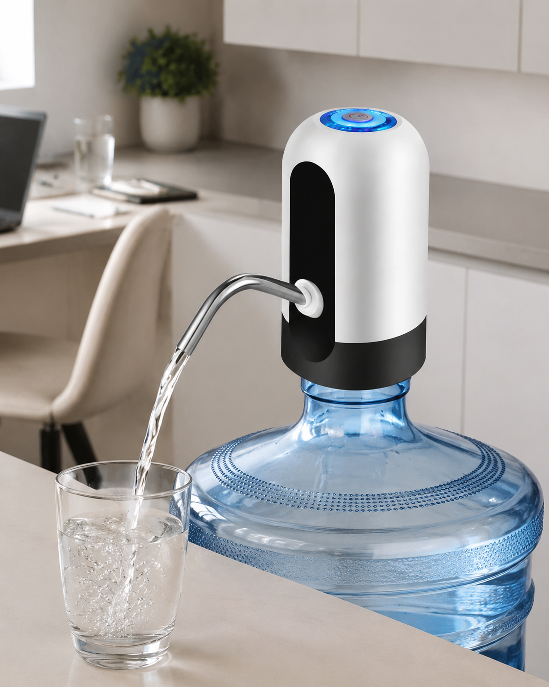 Dispensador eléctrico de agua en uso cotidiano