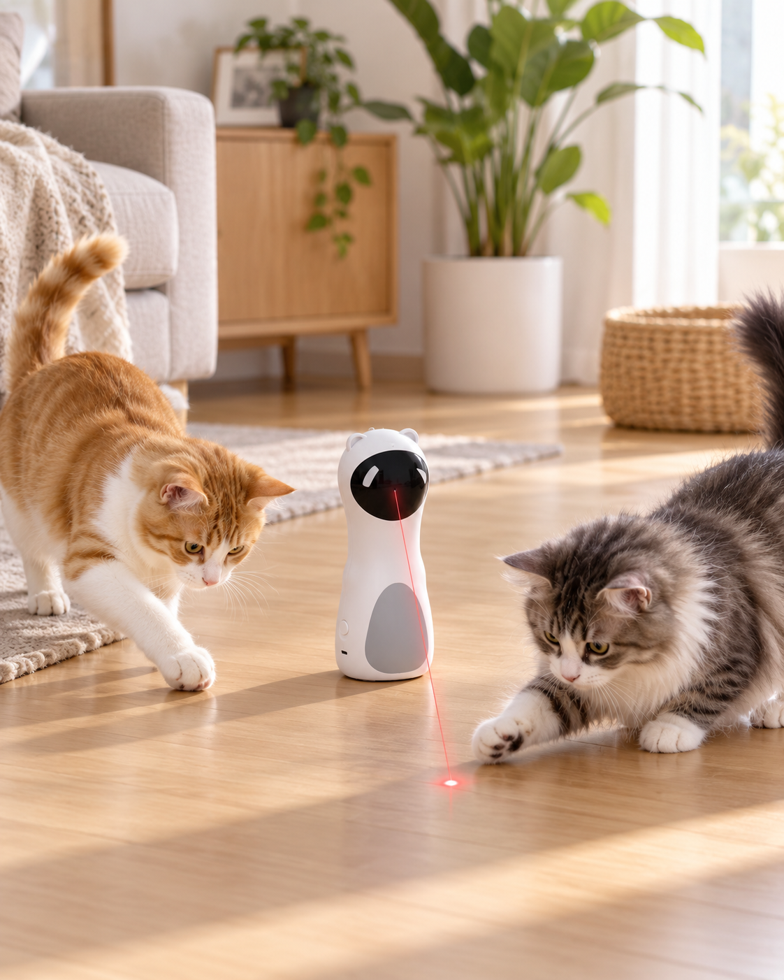 Dos gatos jugando