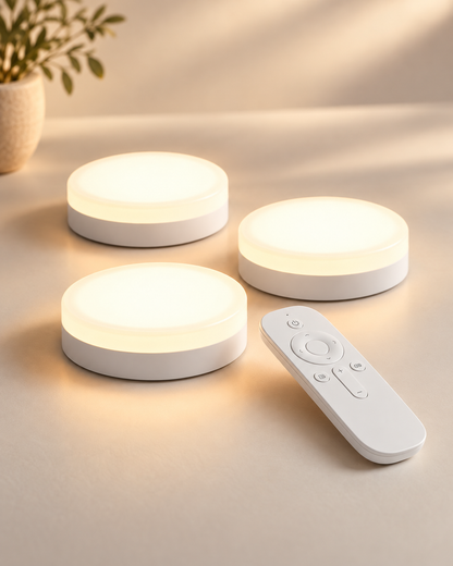 Set de tres luces LED con control remoto