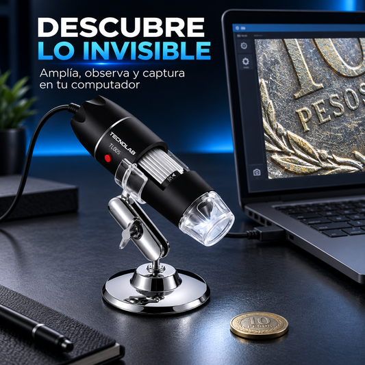 Microscopio digital USB para ampliar y observar en el computador