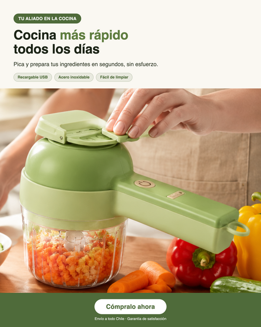 Cortador Eléctrico Multifunción 4 en 1 | Cocina Más Rápido y Sin Esfuerzo