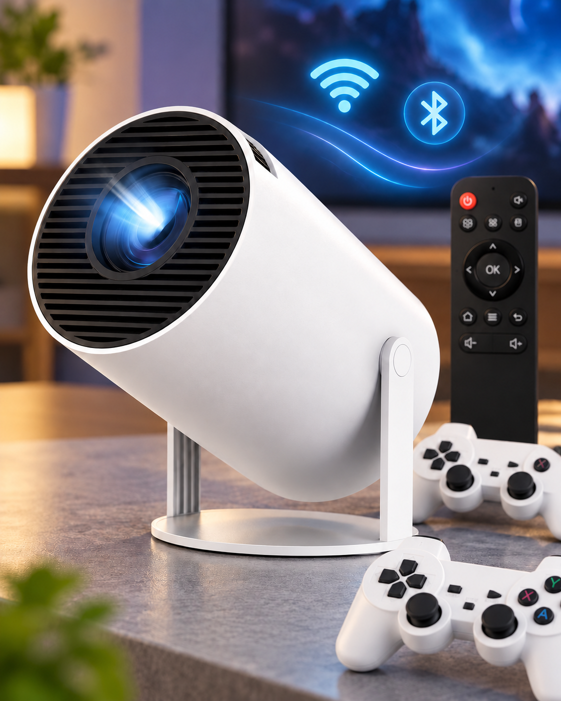Mini Proyector 2 en 1 con WiFi y Bluetooth