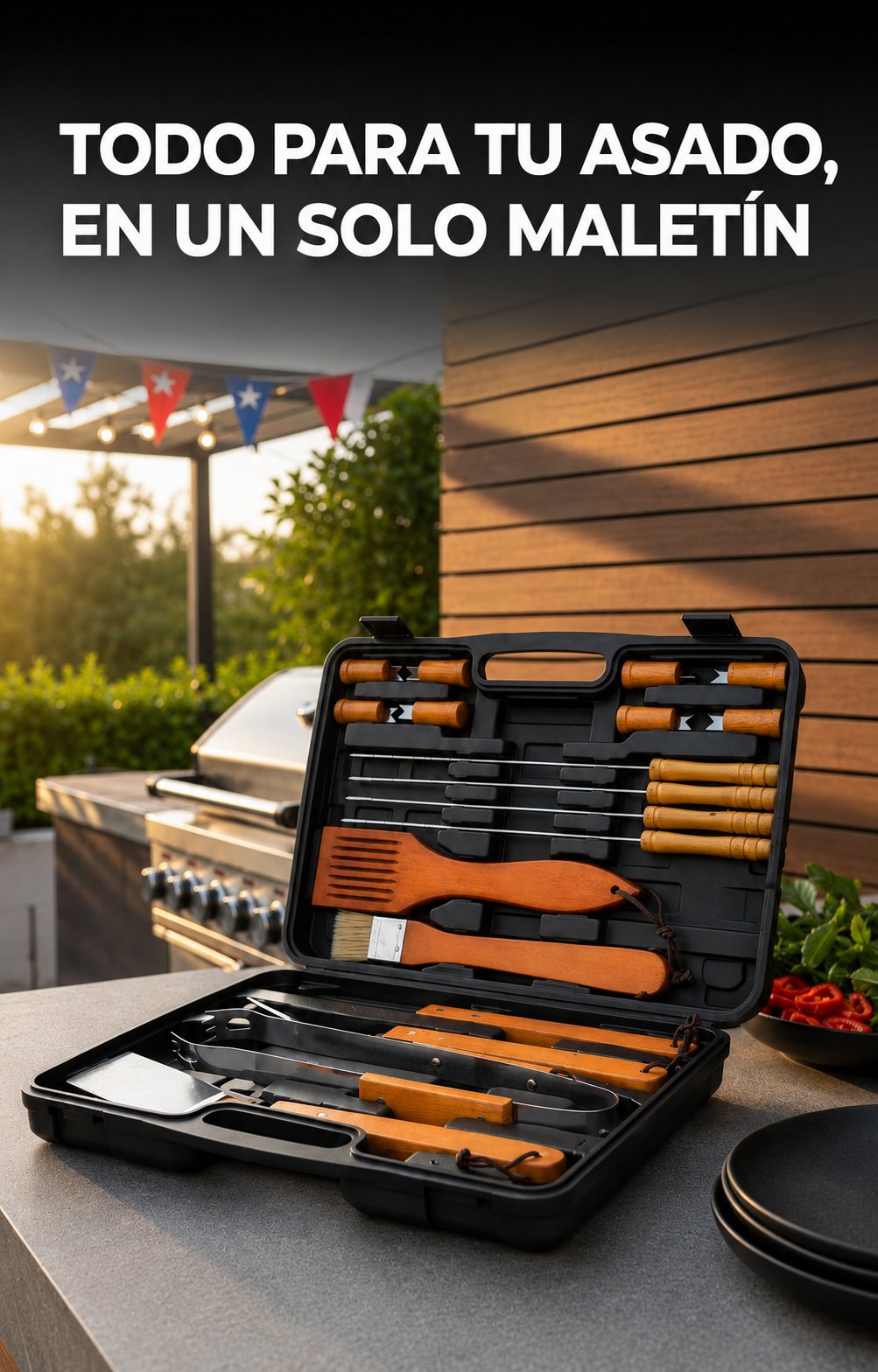 Set parrillero: Todo para tu asado, en un solo maletín